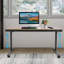 Bureau assis-debout électrique noir ergonomique avec 4 préréglages et roulettes à mémoire de forme, capacité de 220,46 lb-1880475565