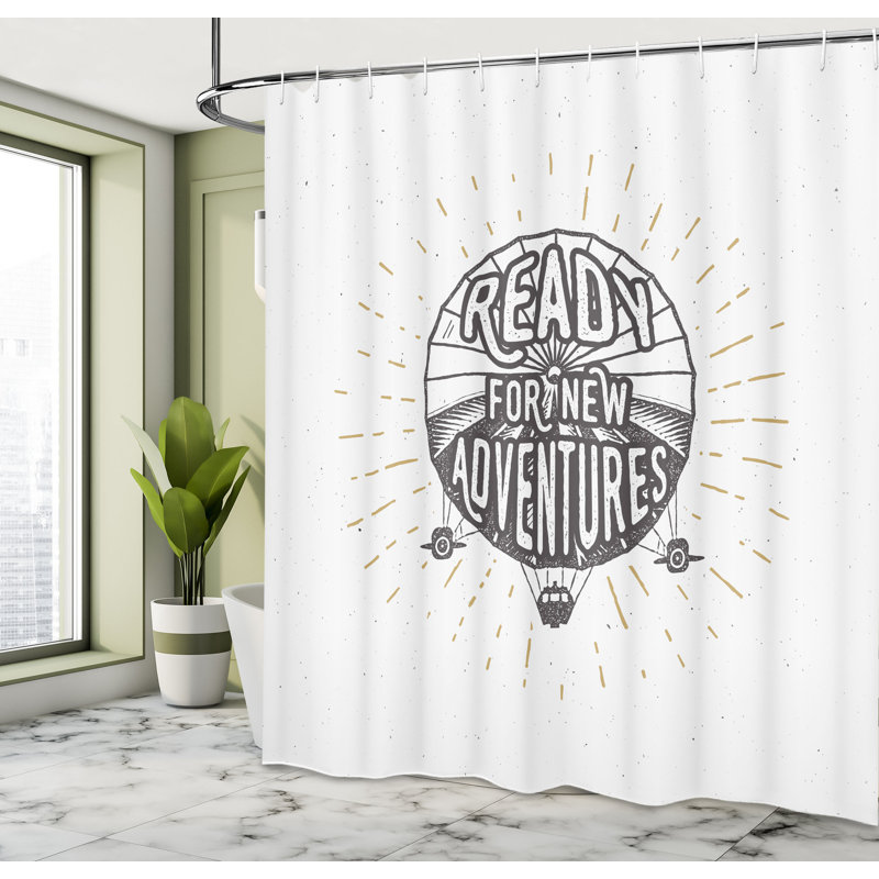 Rideau de douche simple citations à l’aventure, l 69 po x L 75 po