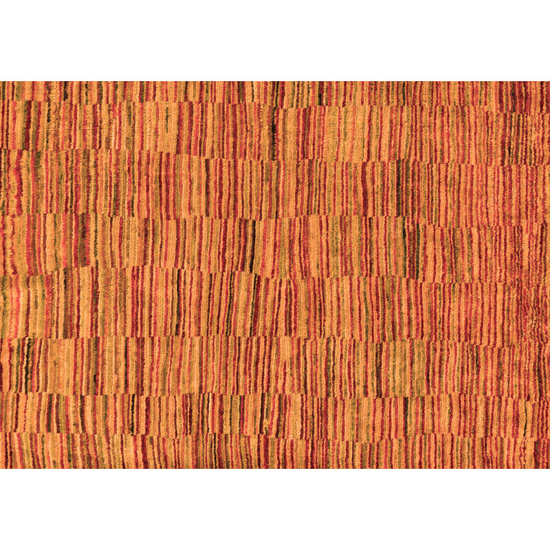 Tapis tissé à la machine orange / rouge Nausica, Carré 6 pi