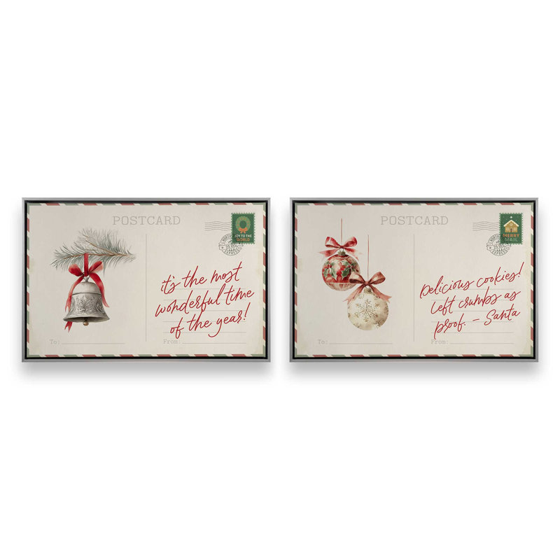 Joyful Deliveries, ensemble de 2 impressions sur toile, H 21 po x l 62 po, Impression encadrée sans passe-partout