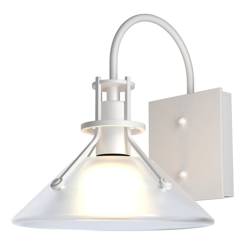 Henry 1 - Light Aluminum Outdoor Barn Light, Frosted, 10.5" H x 9.2" W x 10.4" D