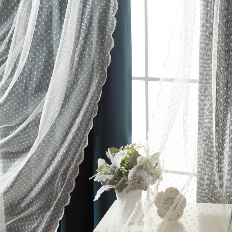 Paire de rideaux obscurcissant Tulle, Bleu marine, l 52 po x L 96 po