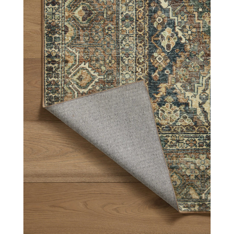Banks Spice and Blue 8' x 10' Washable Synthetic Rug