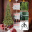 Arbre de Noël artificiel pleine forme 9 pi pré-éclairé, 1100 lumières UL, 3451 pointes de branches mixtes en PE / PVC, base large pour les espaces spacieux, structure à charnières, support en métal stable-817570926-817570916