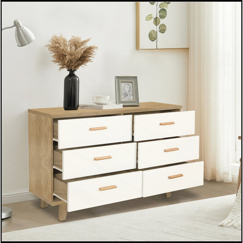 Commode à tiroirs, armoire de bar, armoire de rangement Buffet Buffet, console de service de table Tablestorge Cabinets, pieds en bois massif avec poignée en bois massif pour la salle à manger