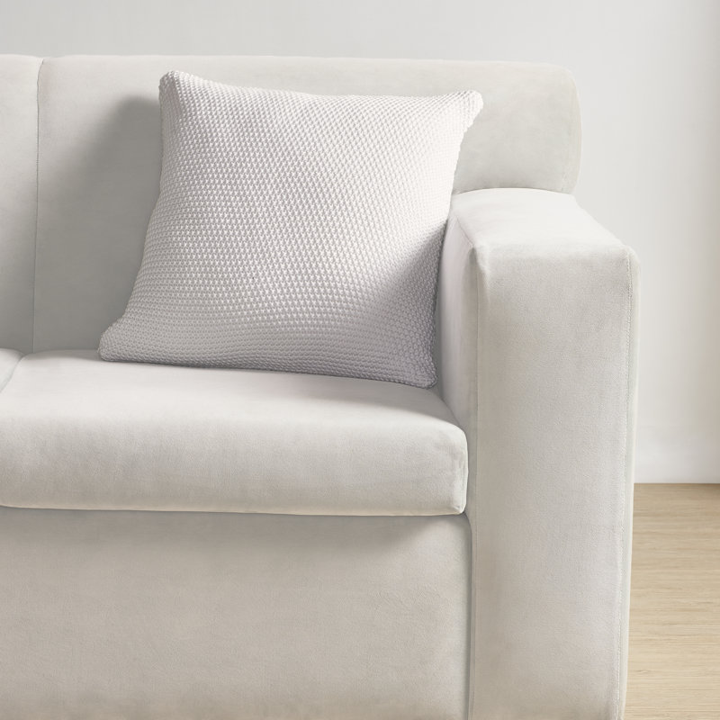 Housse de coussin en coton de couleur nautique, Blanc éclatant