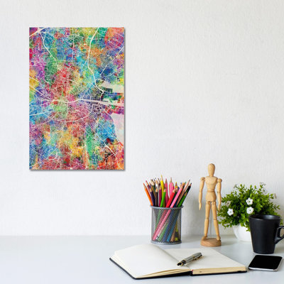 Dublin Ireland City Map I by Michael Tompsett - Wrapped Canvas Gallery-Wrapped Canvas Giclée