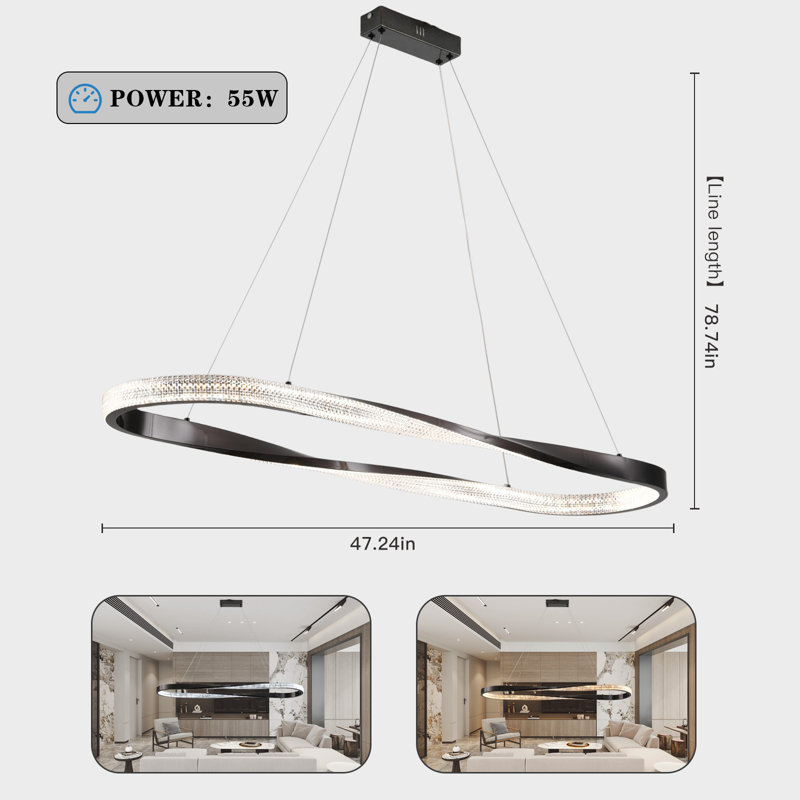 Modern LED Dimmable Pendant Chandelier for Any Space