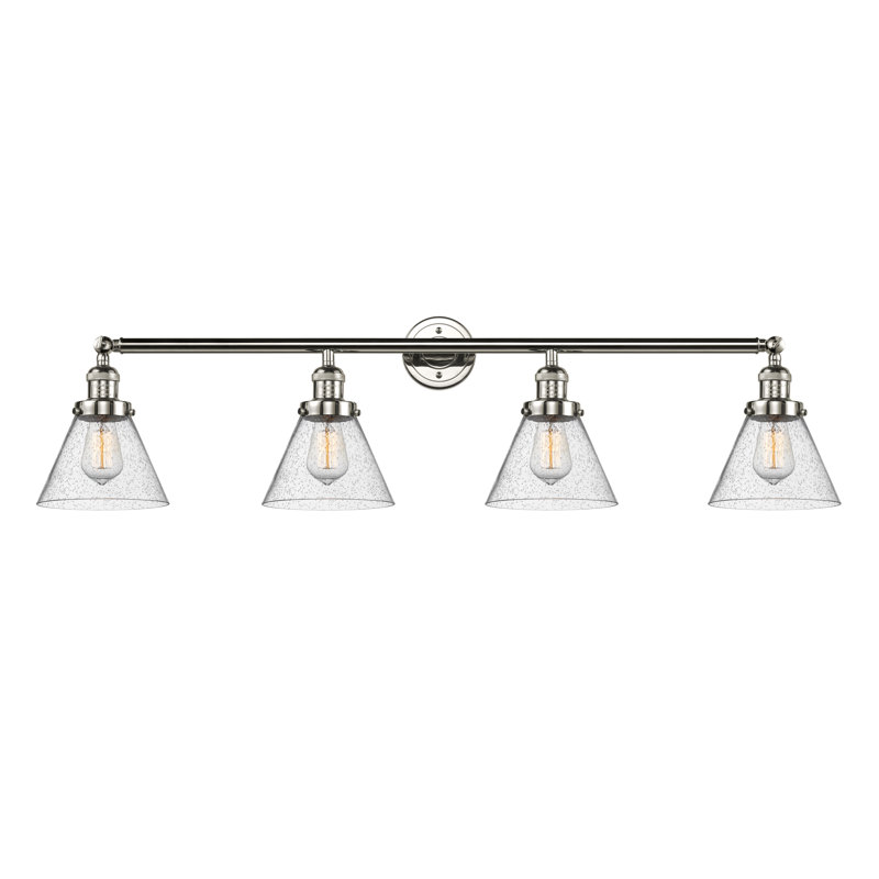 Gebhardt 4 - Light Dimmable Vanity Light, Seedy, 60 Watt Vintage Incandescent Bulb, Antique Brass