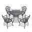 Ensemble de mobilier de patio moderne en aluminium coulé 5 pièces avec coussins