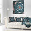 Coussin à imprimé floral fleur pleine fleur bleue fractale-29458174-29458170