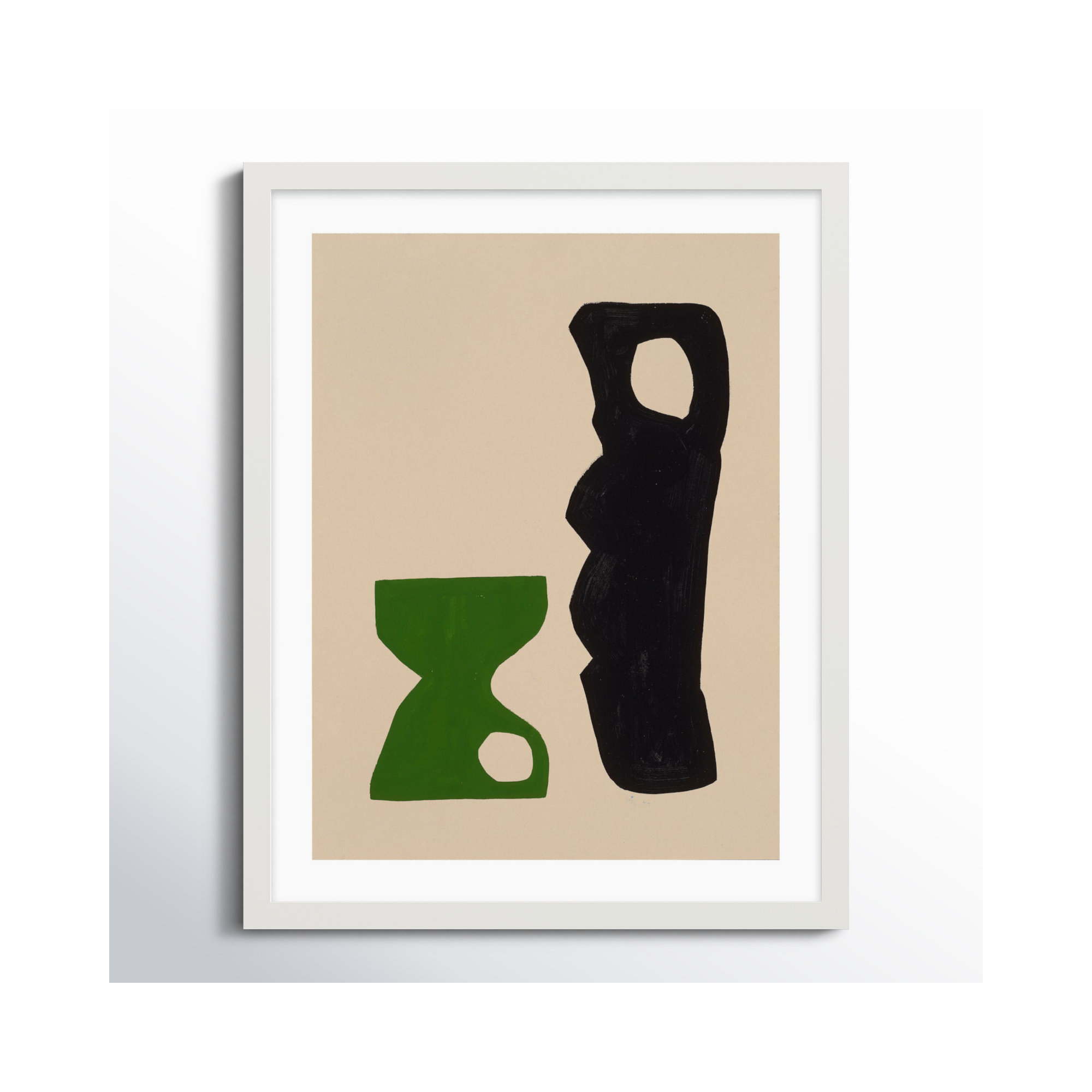 The Conversation by Michael Kempen, 24" W x 30" H, White Framed