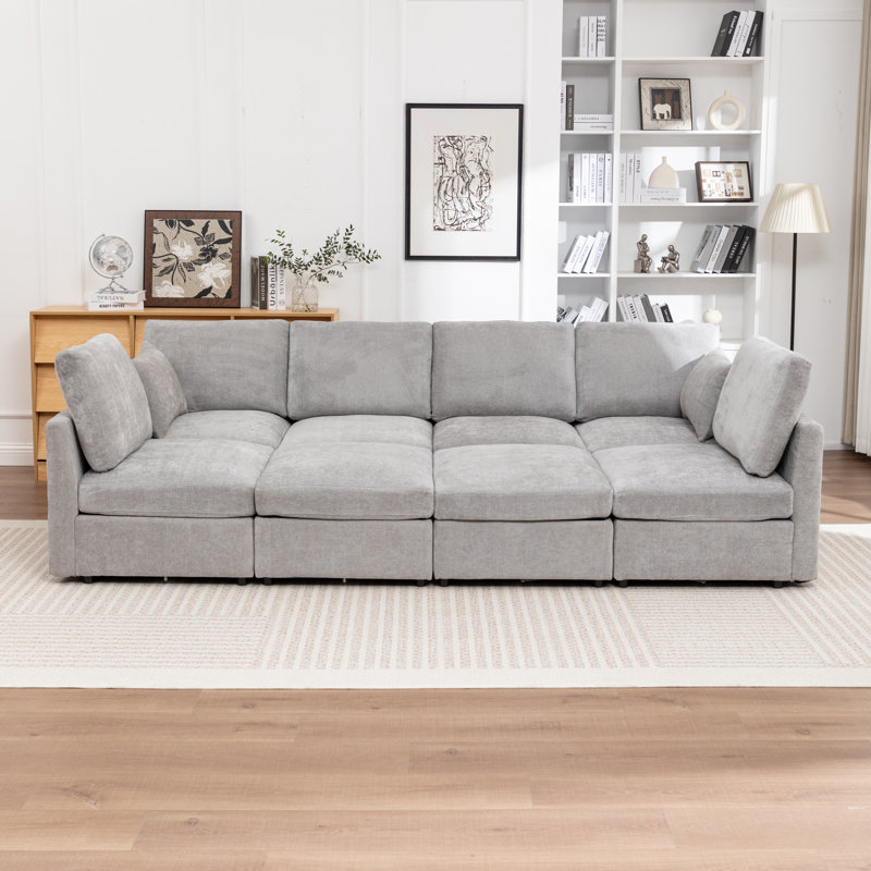 Canapé-lit modulaire 8 pièces Wilroy, Gris
