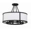 Plafonnier forgé noir 4 lumières Bryant