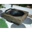 Wood-Fueled Outdoor Fire Pit With Wood Grain Design