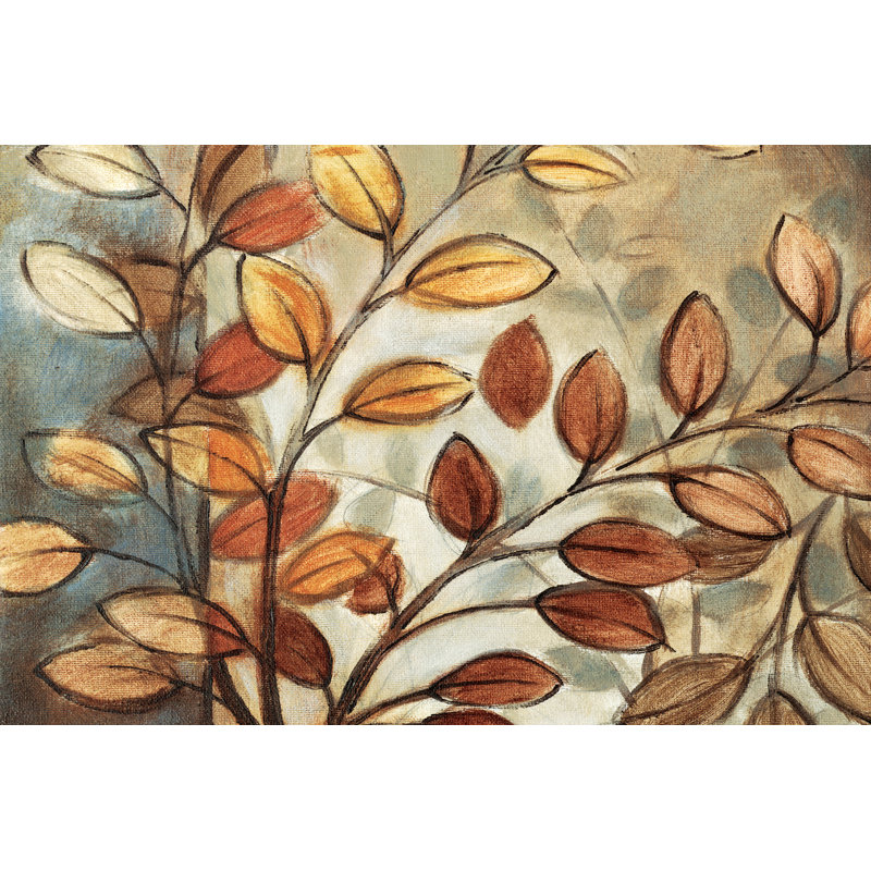 Abstracted Leaves - Wrapped Canvas Painting, 61cm H x 91cm W x 3.8cm D