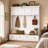 98.8" W Extra-Large Hall Tree with Bench, 4 Drawers, 2 Upper Cabinets and 7 Hooks