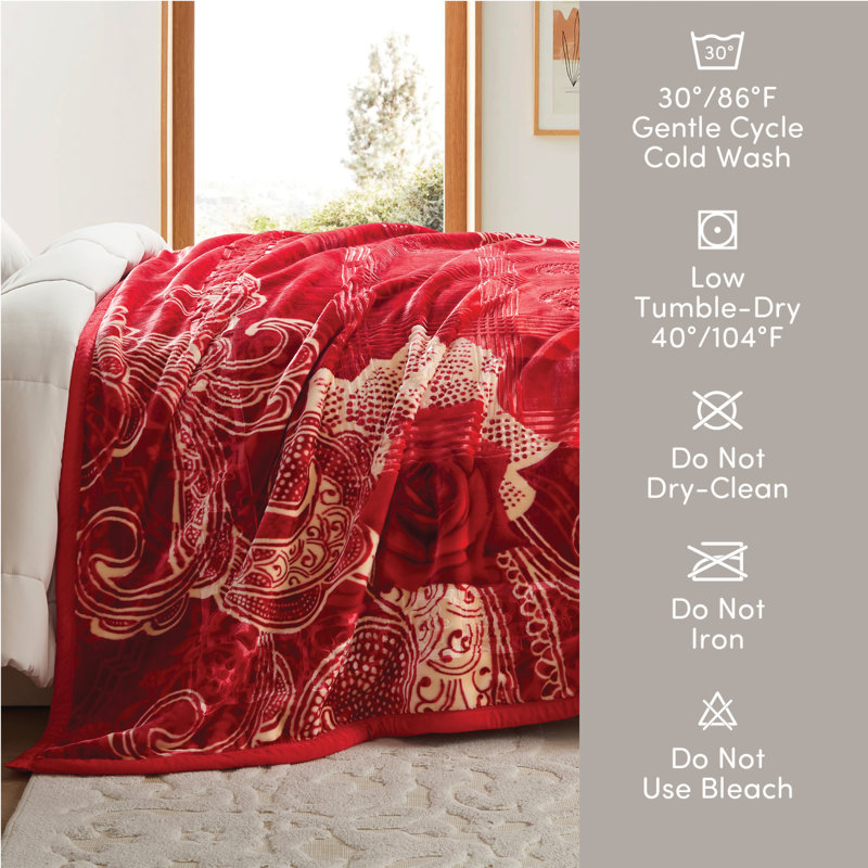 Couverture en peluche Nestl, Grand lit, Rouge