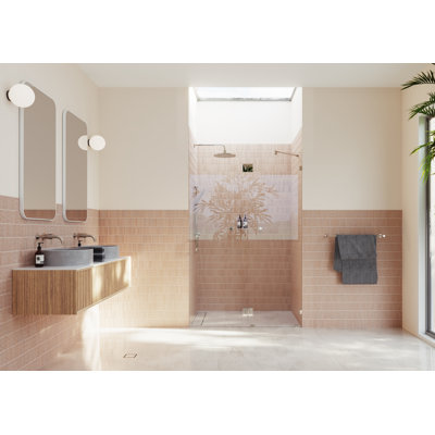 Halo 46.75 in. x 78 in. Frameless Glass Hinge Shower Door