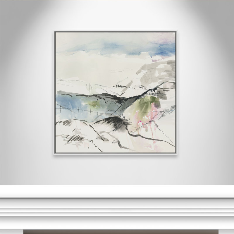 Horizon Land - reproduction carrée par Casa Fine Arts, H 37,5 po x l 37,5 po, Blanc