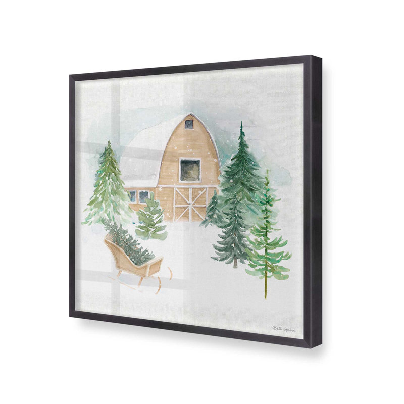 Impression Woodland Charm II, Cadre simple en zinc patiné, bois massif, H 13,75 po x l 13,75 po