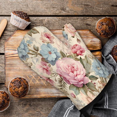 Charming Blooms Oven Mitt Cotton Twill