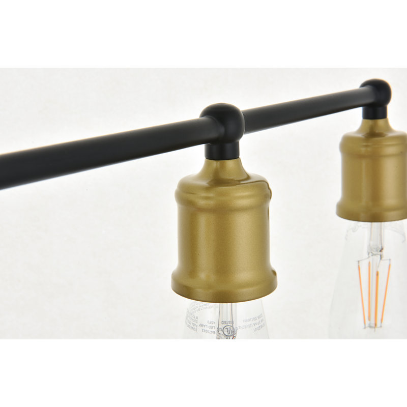 Applique à bras à intensité variable Sumas, Laiton / Noir, 5 lumières, H 5,6 po x l 28,8 po x P 28,8 po
