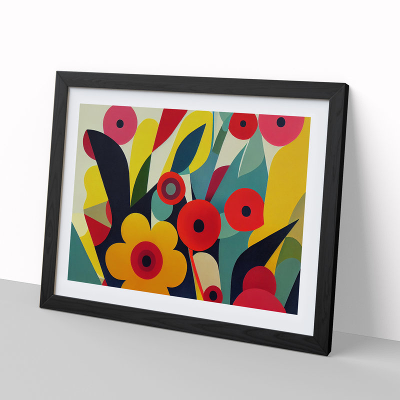 Amazing Abstract Flowers - Framed Print, Black Framed, 46cm H x 64cm W x 2cm D