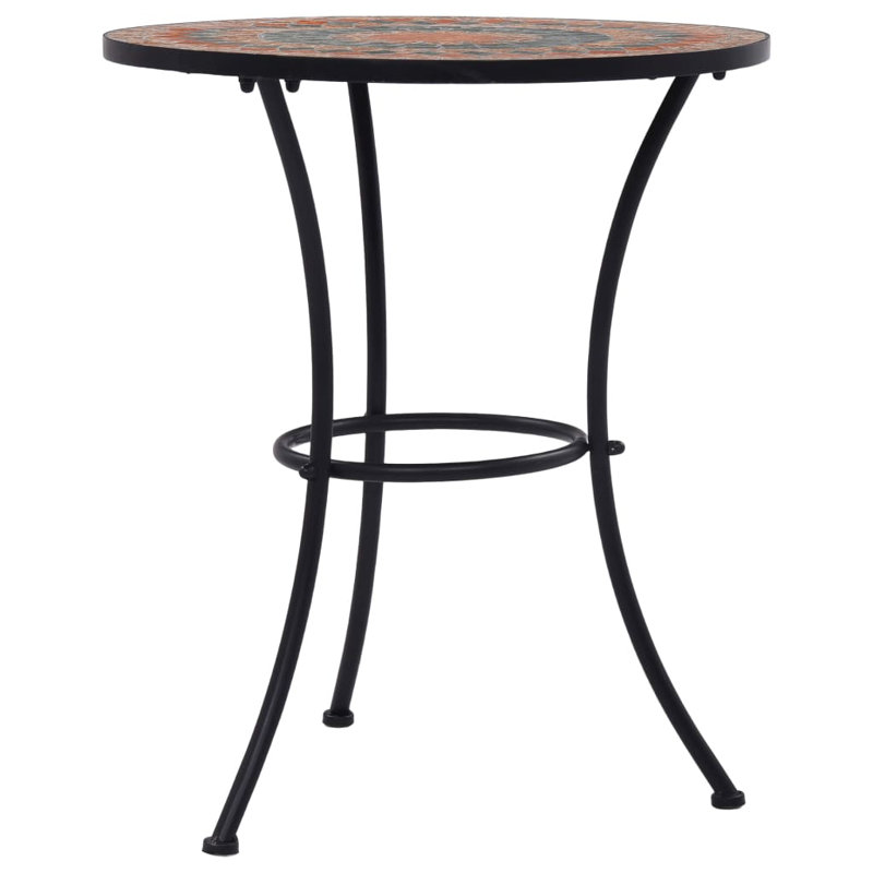 Cluff vidaXL Mosaic Bistro Table Outdoor Garden Side Table Patio Furniture Ceramic, Orange and gray