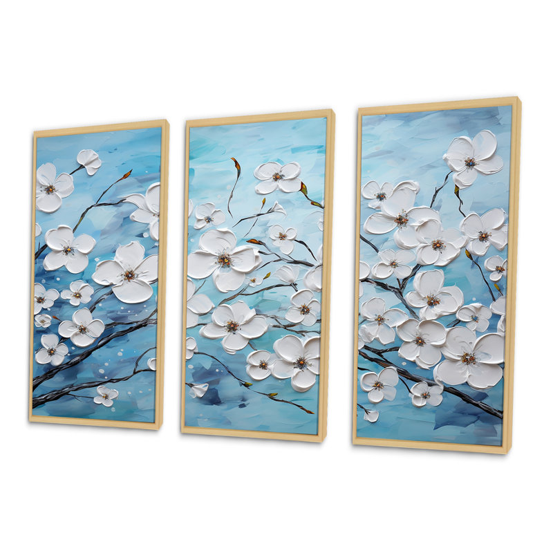 Cornouiller Serenity Magical Tree III - ensemble de décoration murale champ de fleurs, H 40 po x l 60 po x P 1 po