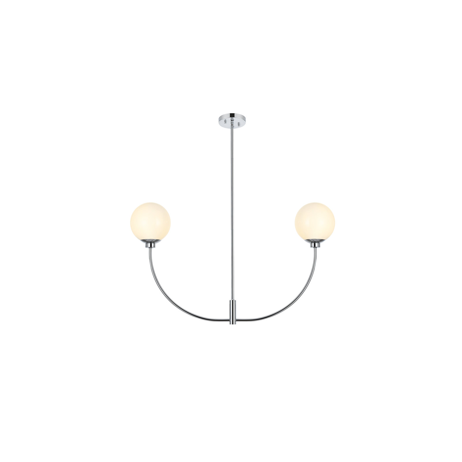 Kyle 2 - Light Metal Chandelier, Chrome, 21" H x 36" W x 7" D