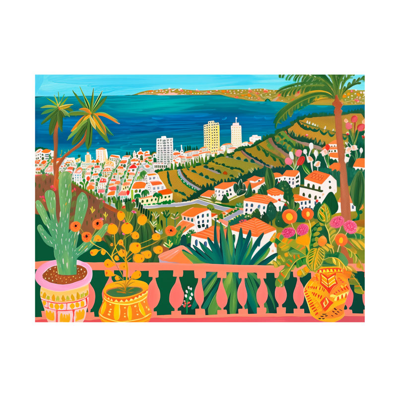 «Doron David Verdant Terrace Embrace Coastal Metropolis», art sur toile, H 35 po x l 47 po