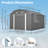 10X12 FT Gray Outdoor Storage Shed, Heavy Duty Rust-Resistant Steel Tool Shed With Floor Frame Kit-121497846