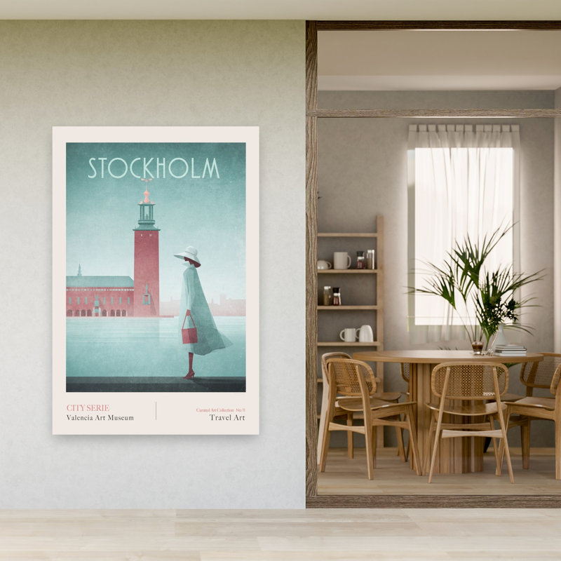 Stockholm-1 Stockholm City Hall Classic Elegant Retro Architecture City Wall Art Print 1 Piece Wrapped Canvas Wall Art