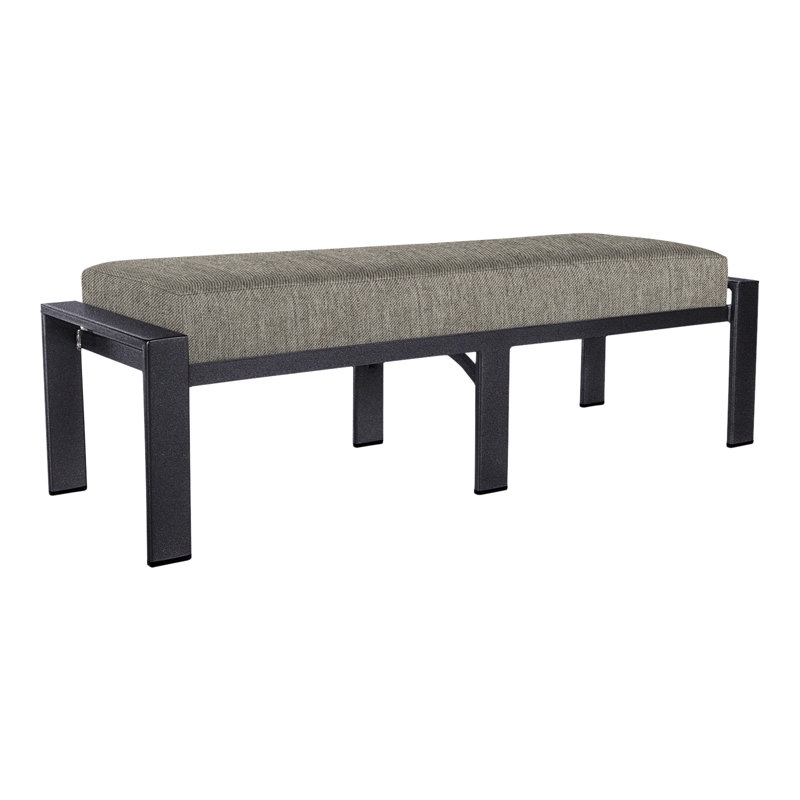 Studio Outdoor Bench, Graphite, Flagship Stone Sunbrella®
