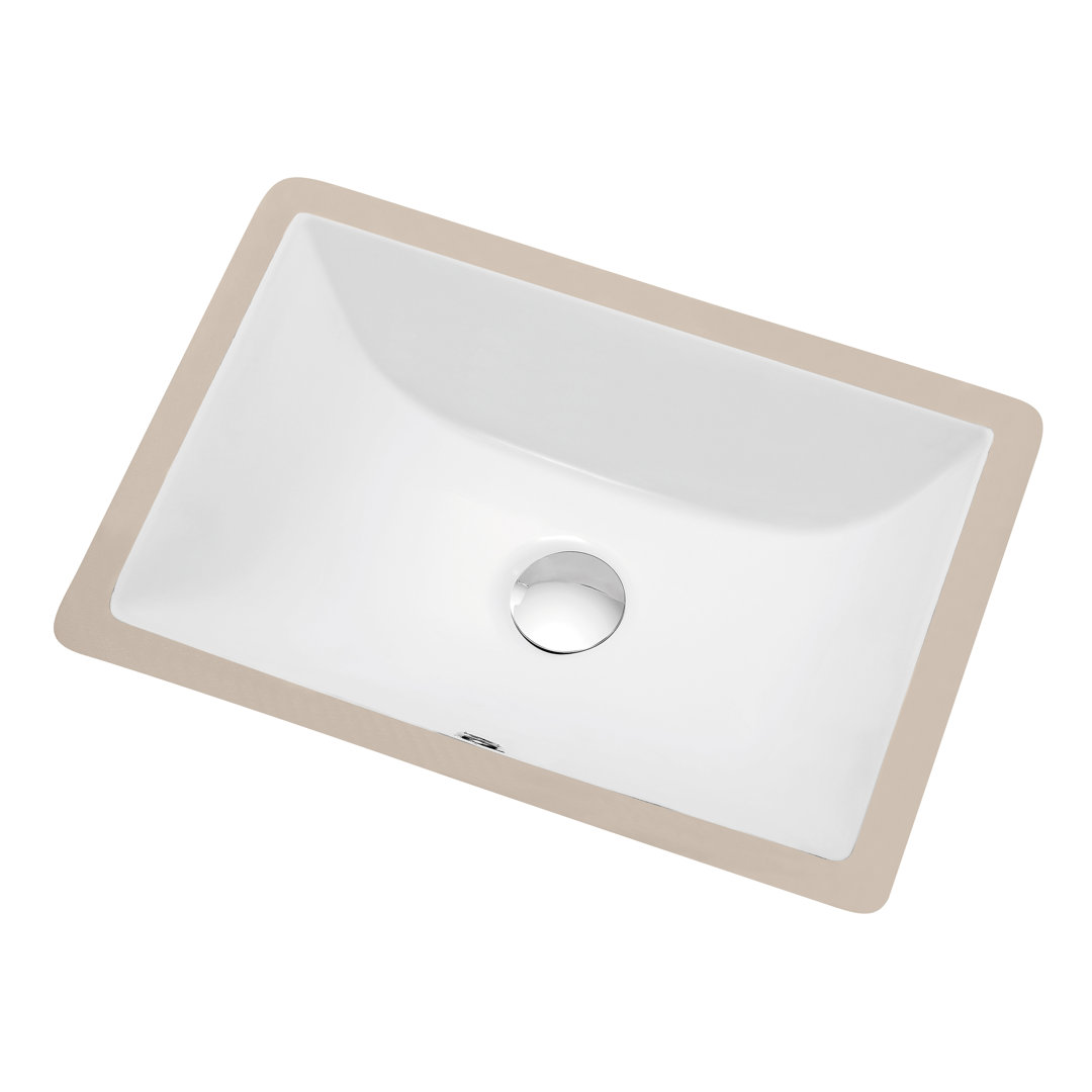 Dawn USA 13'' White Ceramic Rectangular Bathroom Sink with Overflow Dawn USA