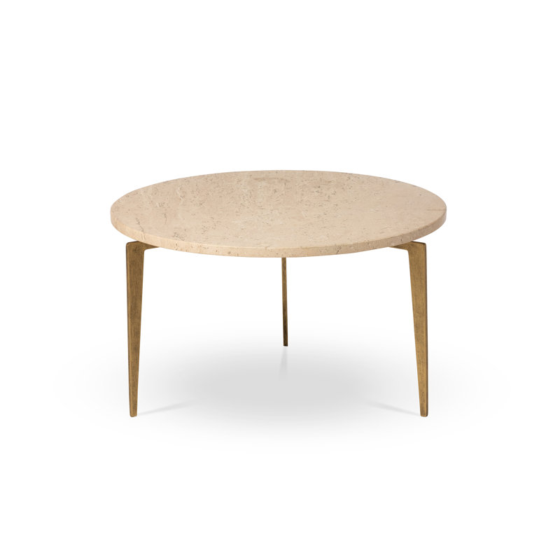Travertine Round Nesting Coffee Table Set