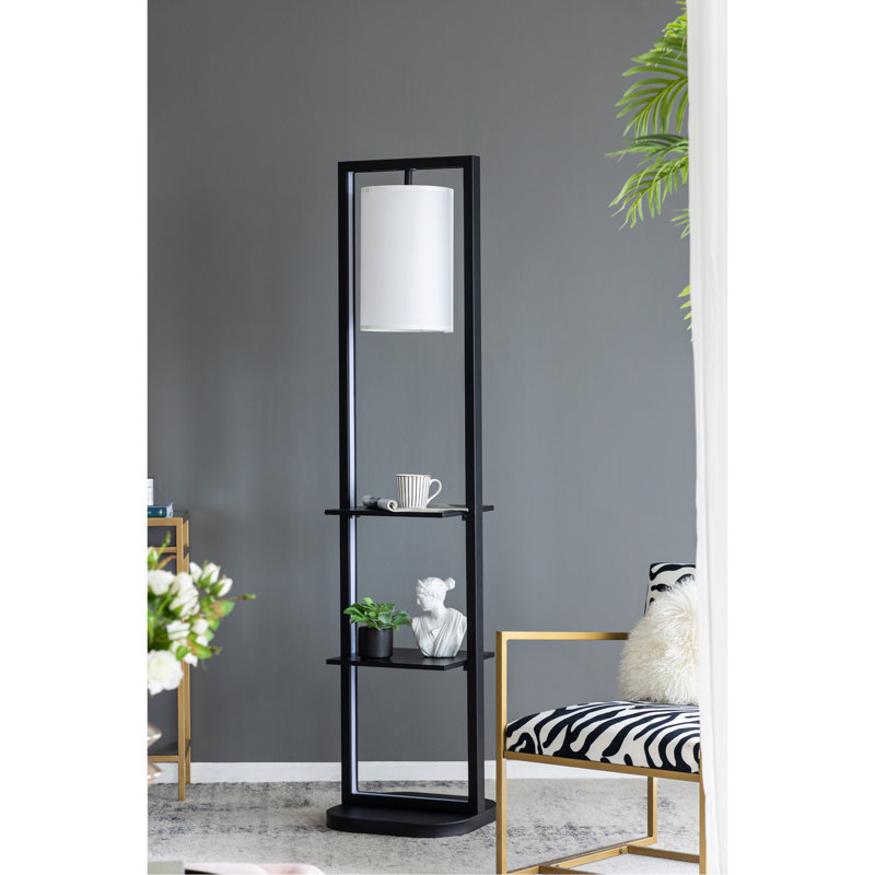 Two Tiered Vertical Shelving Stand with Light