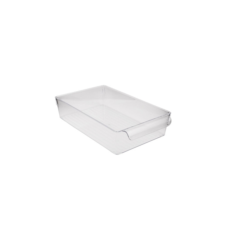 Ensemble d'organisateur de réfrigérateur (3 pièces), plastique transparent, 7,9 x 12,8 x 2,8 pouces | 100% sans BPA, va au lave-vaisselle | Idéal pour le rangement efficace des aliments, maximiser l'espace dans votre réfrigérateur et le garder bien rangé