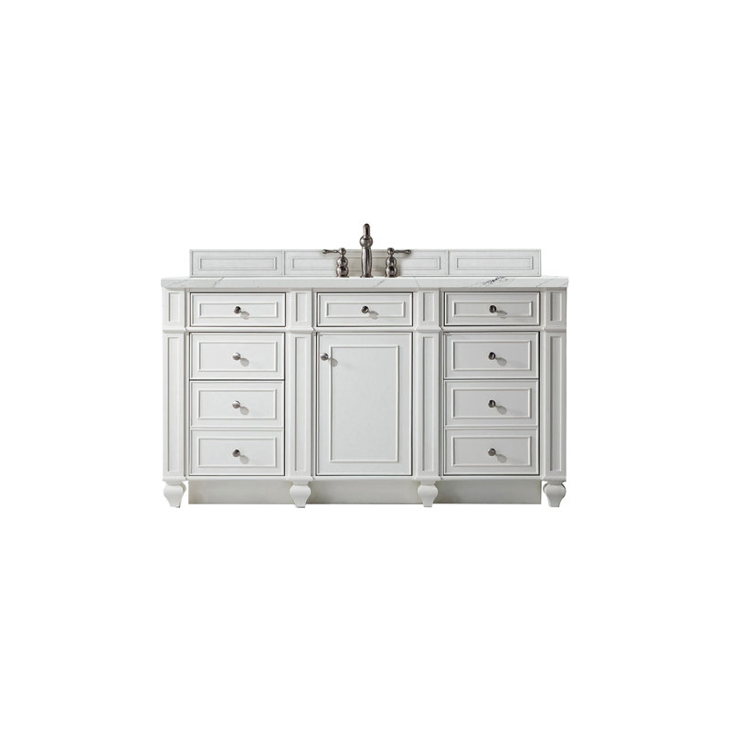 Bristol 60'' W Single Vanity, Bright White, Ethereal Noctis, 8" Widespread