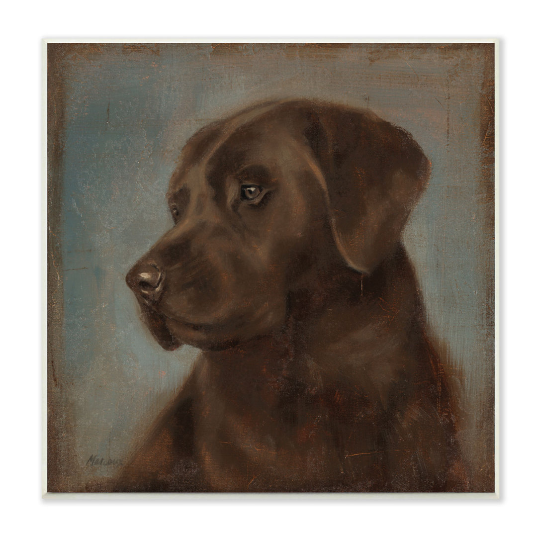 'Vintage Chocolate Lab' Print Charlton Home® 