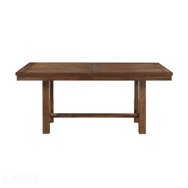 Transitional Rectangular Dining Table Wooden Frame Kitchen