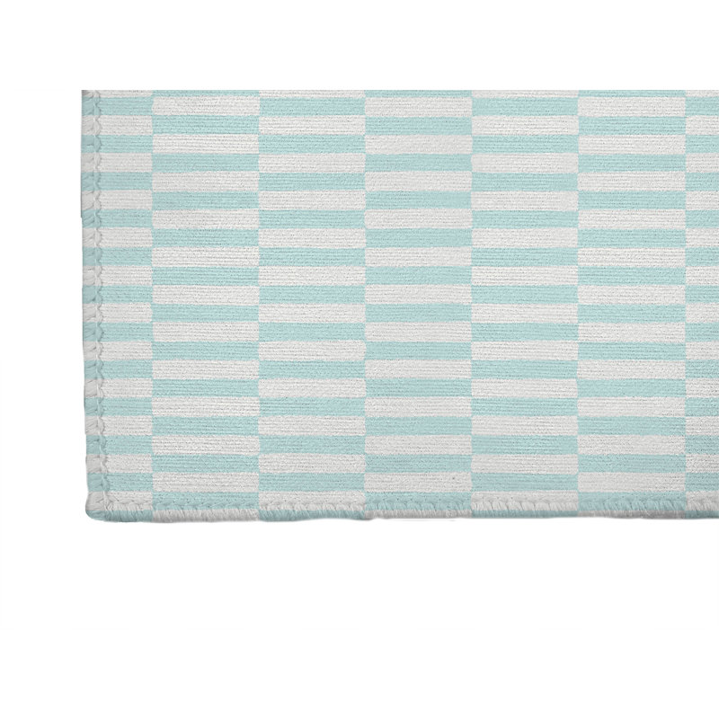 Off Stripe Kids Play Mat, Light Blue/Blue, Rectangle 3' x 5'