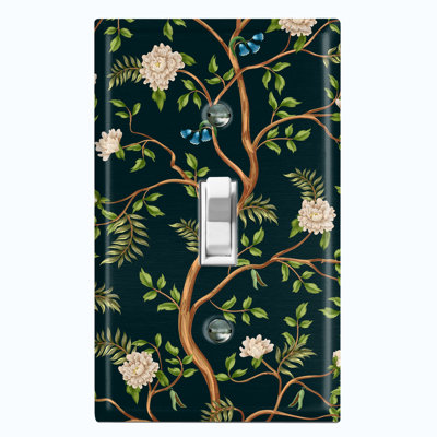 Flower Green Tree Branch 1 - Gang Toggle Light Switch Standard Wall Plate