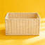 Panier de rangement en rotin tissé à la main, boîte de rangement tissée pour l'organisation à la maison, bac de rangement décoratif pour le salon, la chambre à coucher, le placard, la bibliothèque