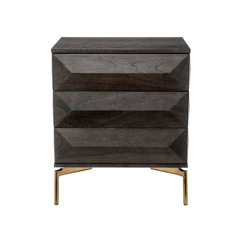 Denver 3 - Drawer Solid Wood Nightstand
