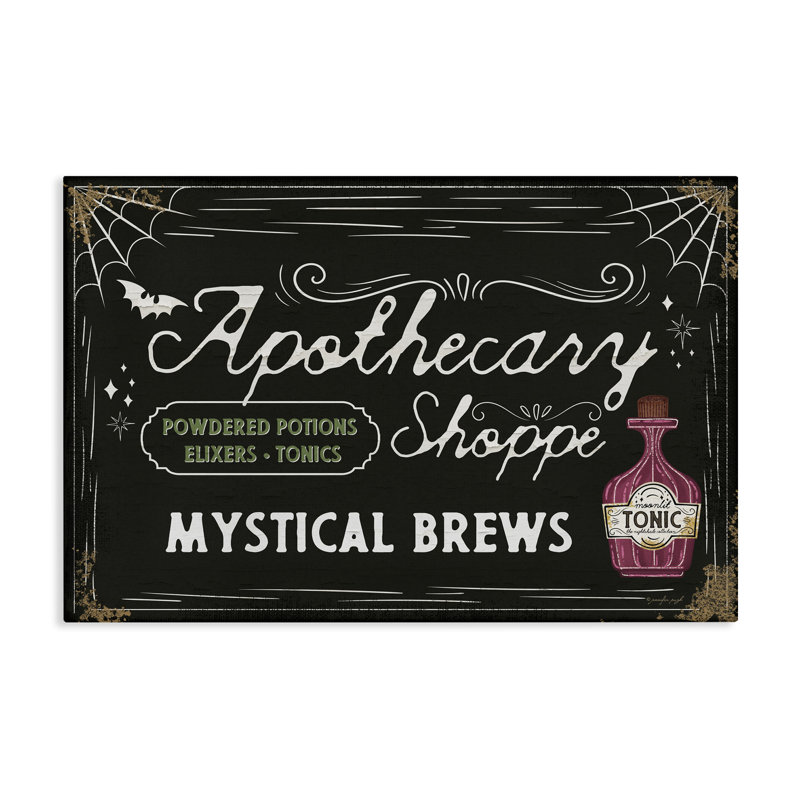«Mystical Brews Apothecary Shoppe», art mural par Jennifer Pugh, H 20 po x l 30 po