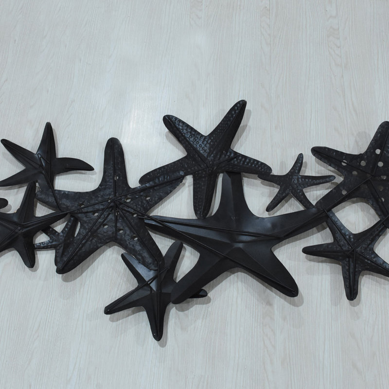 Handmade Abstract Wall Decor on Iron, Black/Copper/Silver