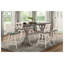 Table de salle à manger à hauteur de comptoir rustique en bois d'hévéa massif gris patiné, 6 places, mobilier de cuisine rectangulaire