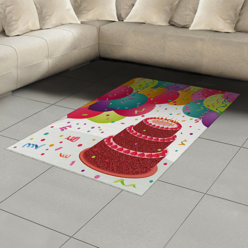 Fun High Density Long Fiber Poly Threads Decorative Area Rug Carpet, Rectangle 4' x 5'8"
